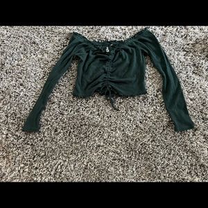 long dark green sleeve sweater